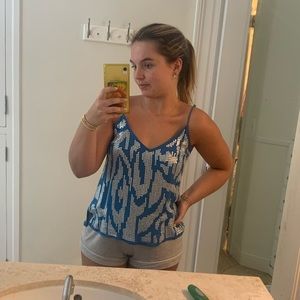 Madison Marcus sequence top blue tank